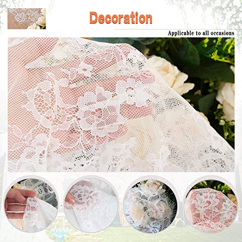 B.Cool B-COOL 2 Pieces 60x120 Inch Lace Table Cloths Farmhouse Rustic White Tablecloth for Bridal Shower Flower Table Linen Outdoor Decorations - Image 4