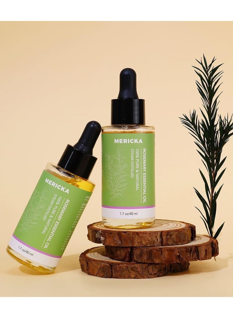 MERICKA Organic Rosemary Essential Oil For Hair Growth, Rosemary Mint Scalp & Hair Strengthening Oil Rosemary Oil Prevent Hair Loss Nourish Scalp Strengthen Dry Damaged Hair Rosemary Oil for Hair Growth - Image 2