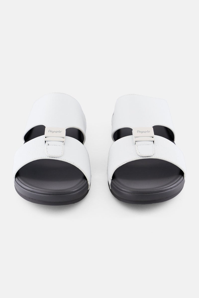 Algspar Men Slip On Arabic Sandals, White  - Image 2