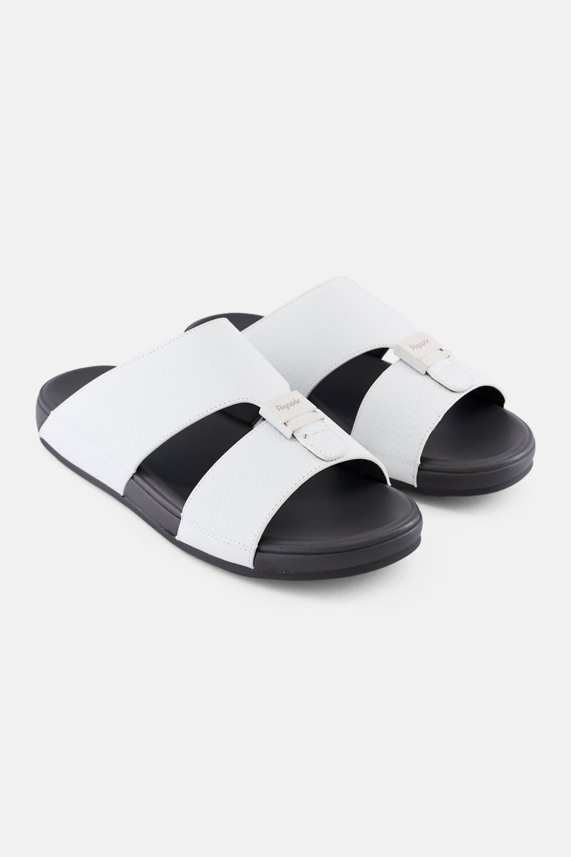 Algspar Men Slip On Arabic Sandals, White  - Image 1