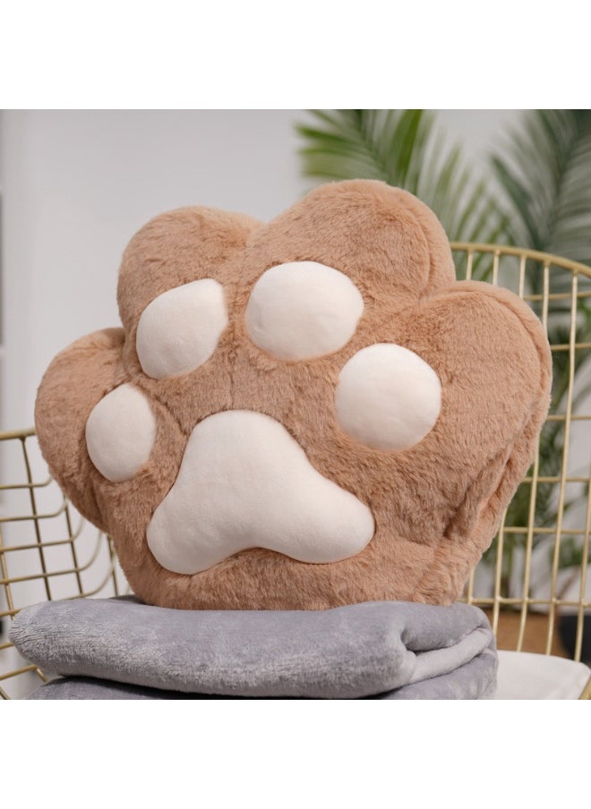 GoldenLike 3-in-1 Travel Blanket and Pillow Set, Plush Pillow and Warm Hand Warmer and 1.7m Blanket  for Travel, Camping, Home and Office, Brown  - Image 1