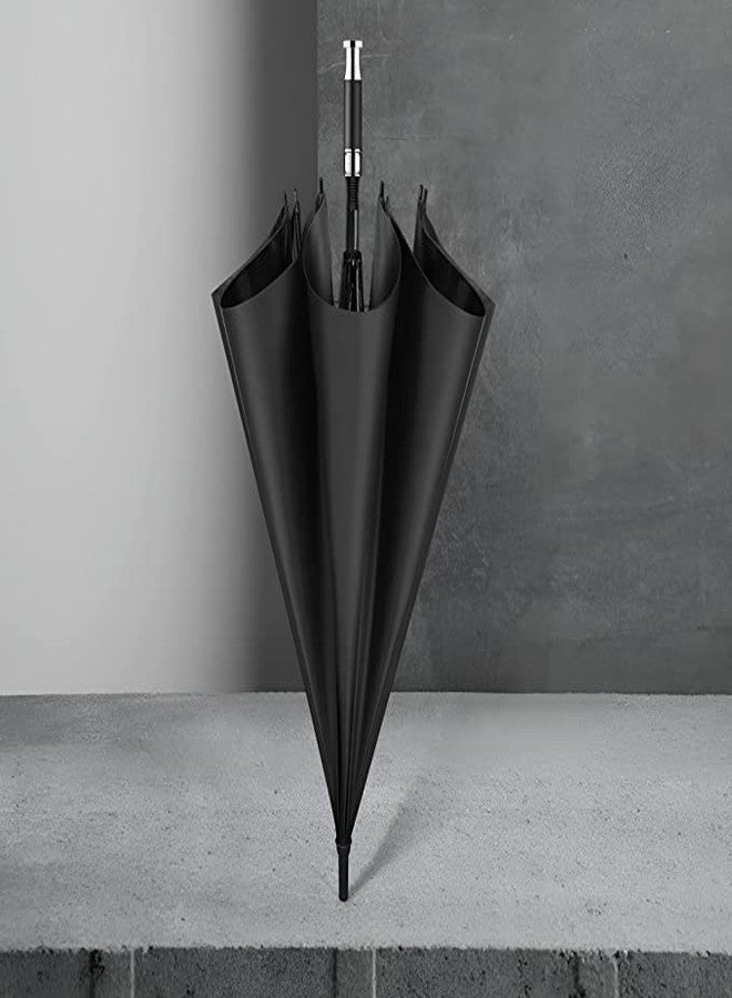 Granthi Enterprise Long Stick Automatic Open and Close Anti-UV Travel Umbrella | Portable Windproof Umbrella For Kids & Adults (Black) - Image 5