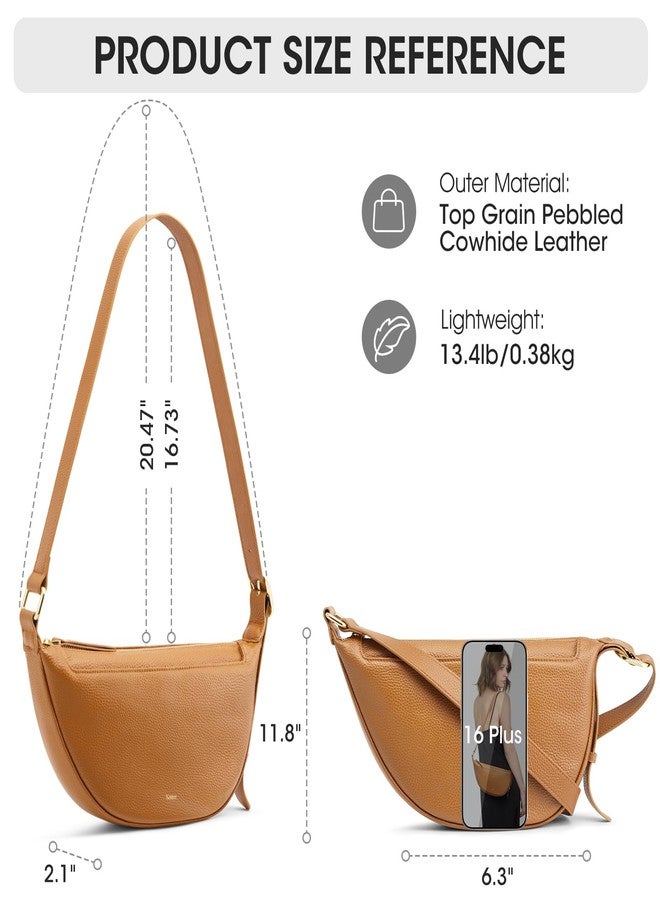 Kattee Leather Crossbody Purses for Women, Small Sling Bag, Women's Shoulder Handbags with Adjustable Strap, Brown - Image 4