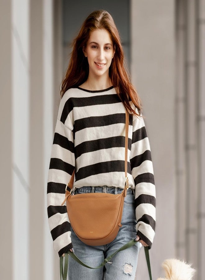 Kattee Leather Crossbody Purses for Women, Small Sling Bag, Women's Shoulder Handbags with Adjustable Strap, Brown - Image 3