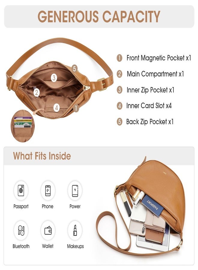 Kattee Leather Crossbody Purses for Women, Small Sling Bag, Women's Shoulder Handbags with Adjustable Strap, Brown - Image 5