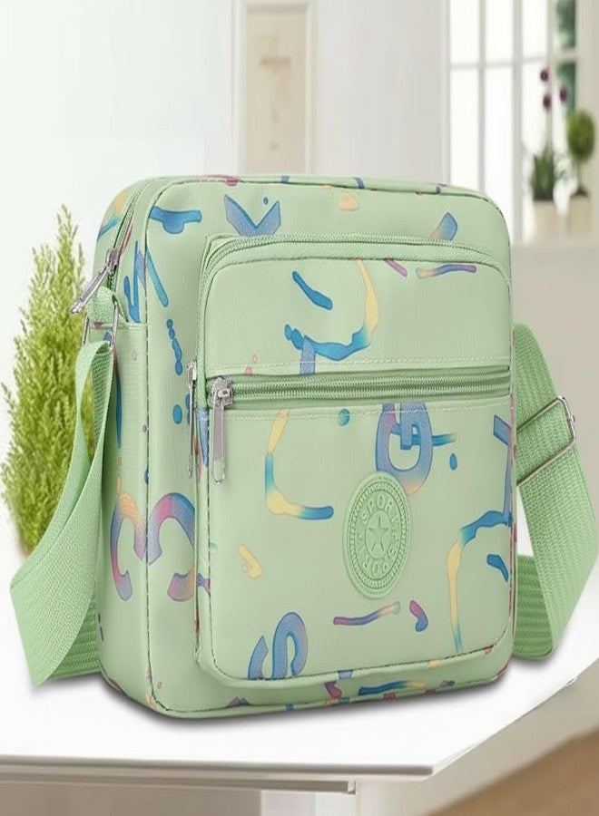 WildHorn Sling Bag for Women | Polyester Crossbody Bag | Multi-Compartment Shoulder Bag | Lightweight Travel & Daily Use Bag (Green) - Image 2