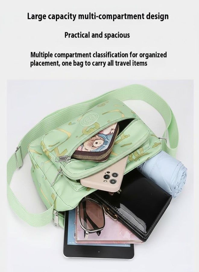 WildHorn Sling Bag for Women | Polyester Crossbody Bag | Multi-Compartment Shoulder Bag | Lightweight Travel & Daily Use Bag (Green) - Image 3