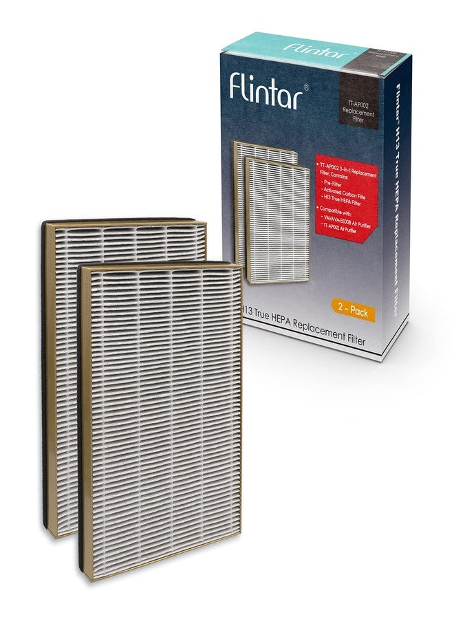 Flintar TT-AP002 Replacement Filter, Compatible with Tao Tronics TT-AP002 Air Purifier and VAVA VA-EE008 Air Purifier, 3-in-1 H13 Grade Air Filter, 2-Pack - Image 1
