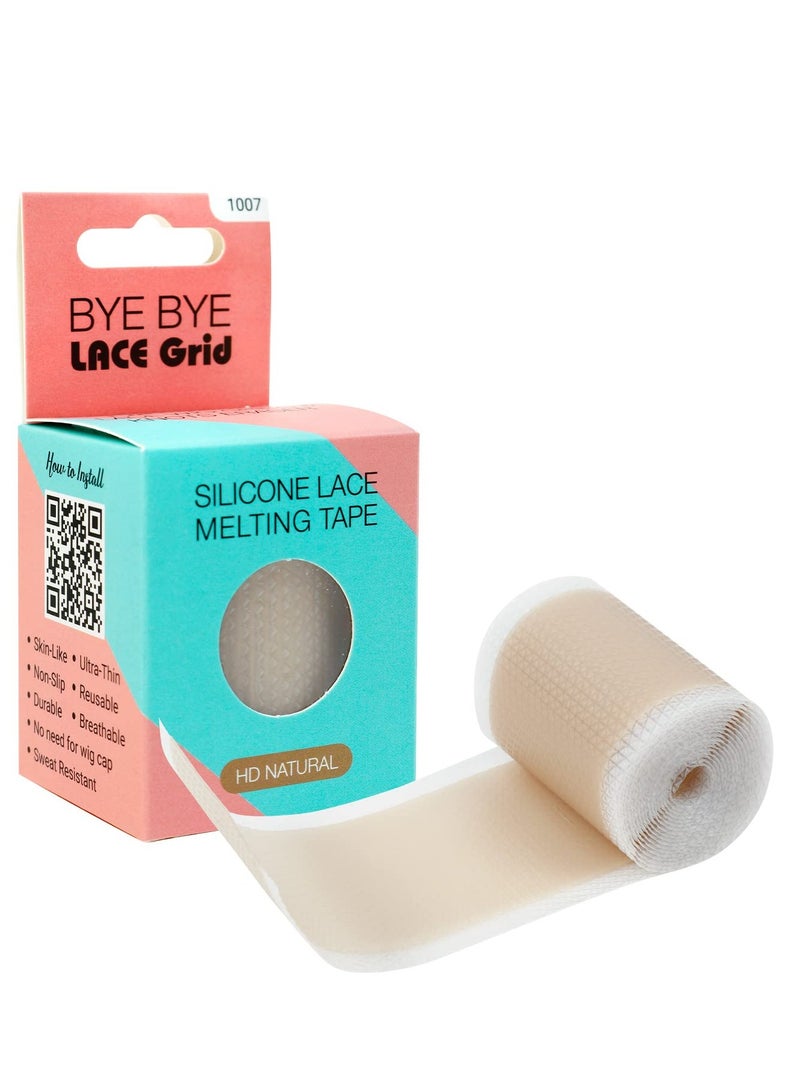 STUDIO LIMITED STUDIO LIMITED Fake Scalp Tape Lace Wig Grids and Knots Eraser Silicone Melting Tape, Bye Bye Lace Grid HD Natural Hide Cover Skinlike Durable Breathable Reusable Ultra-Thin Non-Slip Tape (Natural) - Image 1