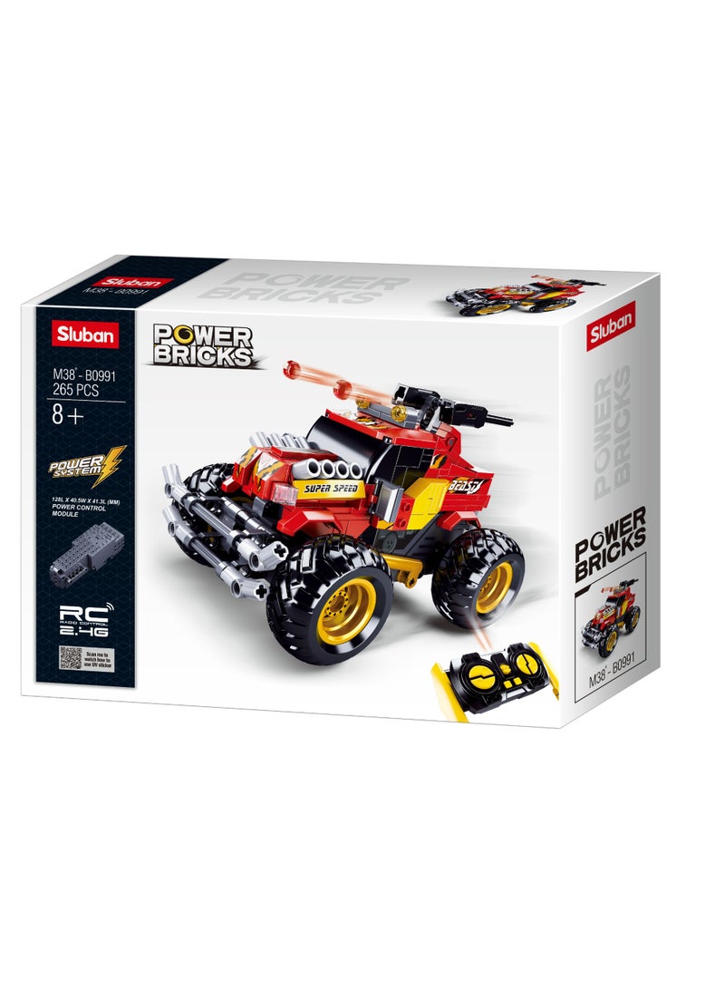 Sluban Power Bricks Series, Off-Road Vehicle Building Set 265 Pieces, with Remote Conrtol- Red - Image 2