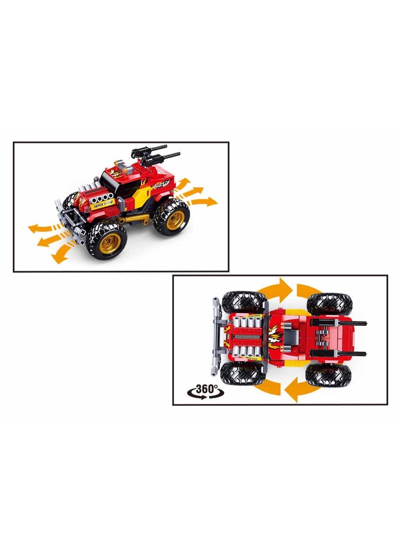 Sluban Power Bricks Series, Off-Road Vehicle Building Set 265 Pieces, with Remote Conrtol- Red - Image 4
