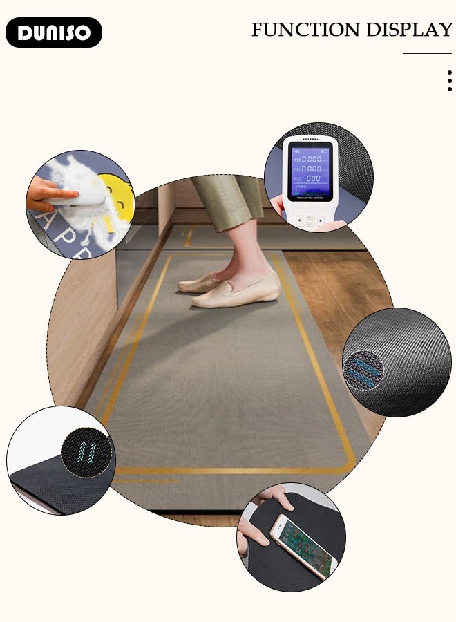 DUNISO 2 PCS Kitchen Mats and Rugs Set , Non Slip Heavy Duty Standing Mat, Quick Dry Diatom Mud Floor Mat, Extra Soft and Absorbent Floor Mats for Kitchen, Bath, Office, Laundry(40*60cm+40*120cm)  - Image 5