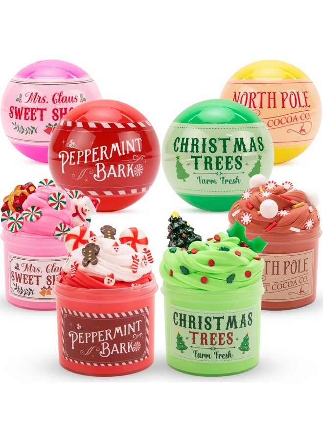 أورينتال شيري حشو جوارب عيد الميلاد للأطفال - عبوة من 4 كرات سلايم - مجموعة ألعاب هدايا عيد الميلاد للفصول الدراسية والمكافآت للمراهقين والبنات والأولاد من سن 4 5 6 7 8 9 10 11 12 عامًا والبالغين - Image 1