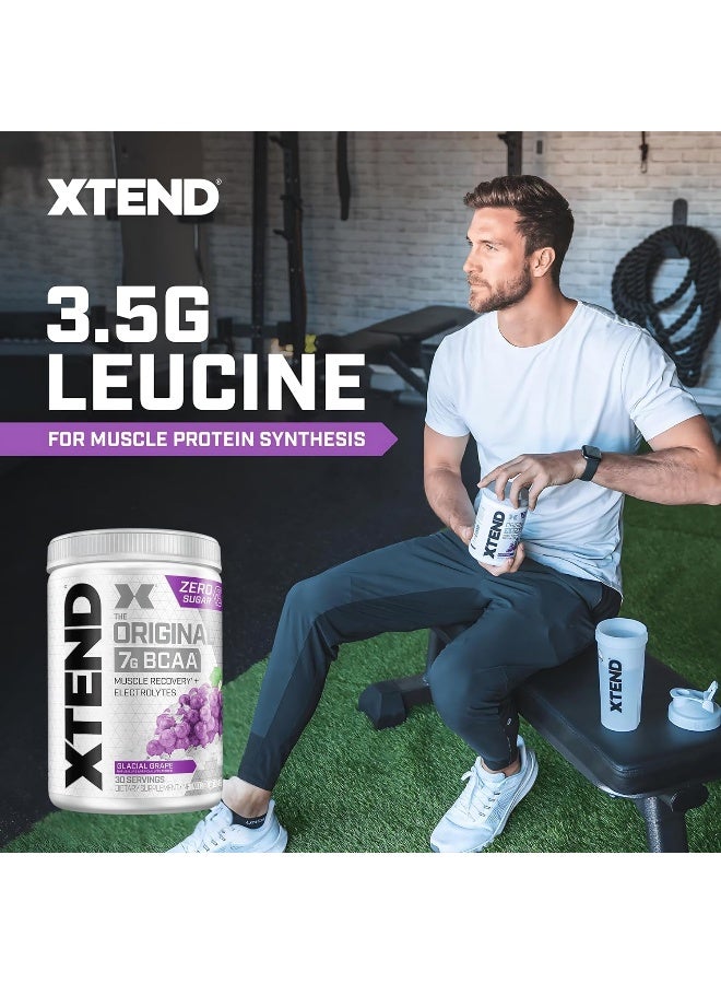 XTEND Original BCAA Powder Glacial Grape, ZERO CALORIE, ZERO CARB, ZERO SUGAR, Post Workout Muscle Recovery Drink with Amino Acids, 7g BCAAs for Men & Women, 30 Servings - Image 5