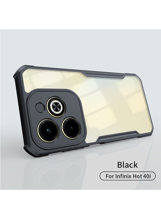 general Infinix Hot 40i Back Cover | Transparent crystal clear hard PC back case with TPU bumper, drop protection for Infinix Hot 40i - Image 2