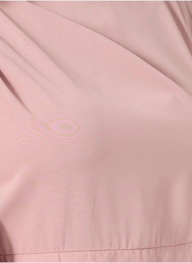 ستايلي Plus Size Shoulder Bow Detail A-Line Midi Dress