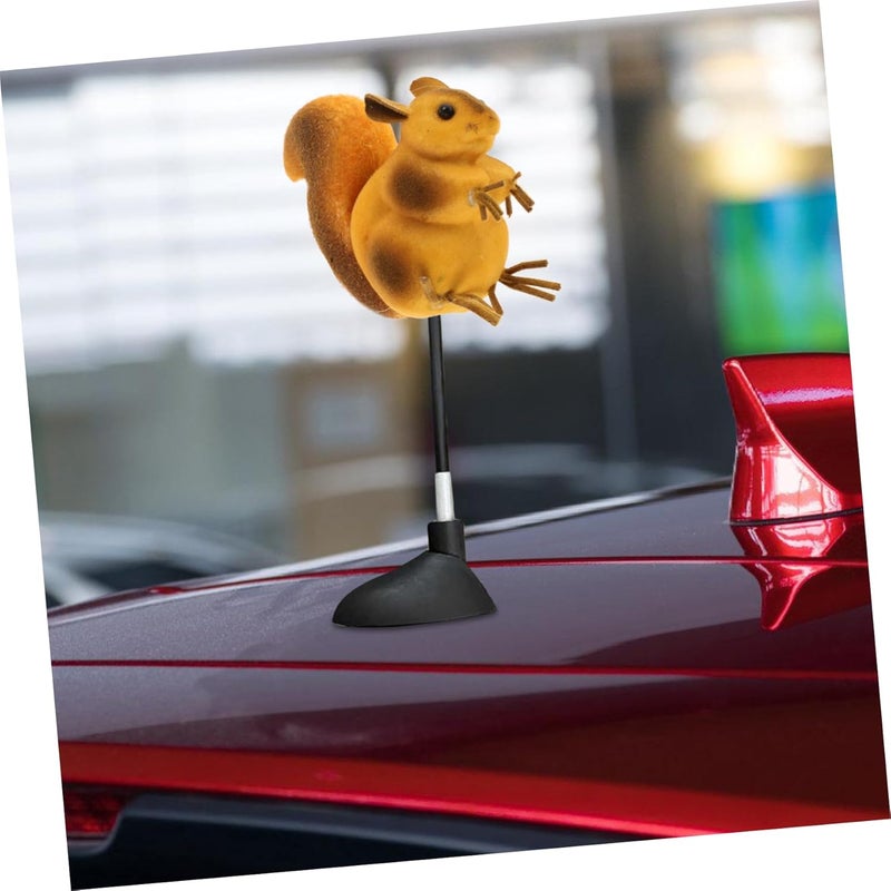 Cute Squirrel Car Antenna Topper Playful Exterior Ornament for Vehicle Decor Easy to Install Decoration for All Weather Conditions Unique Squirrel Decor for Car Lovers - Image 3