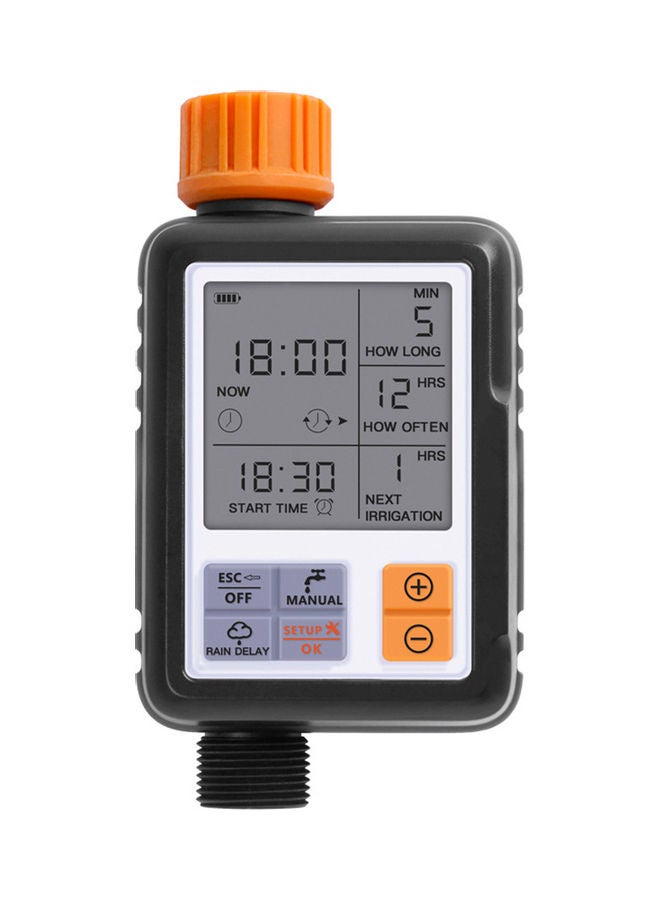 Loquat Large Screen Automatic Watering Timer Black/Orange - Image 1