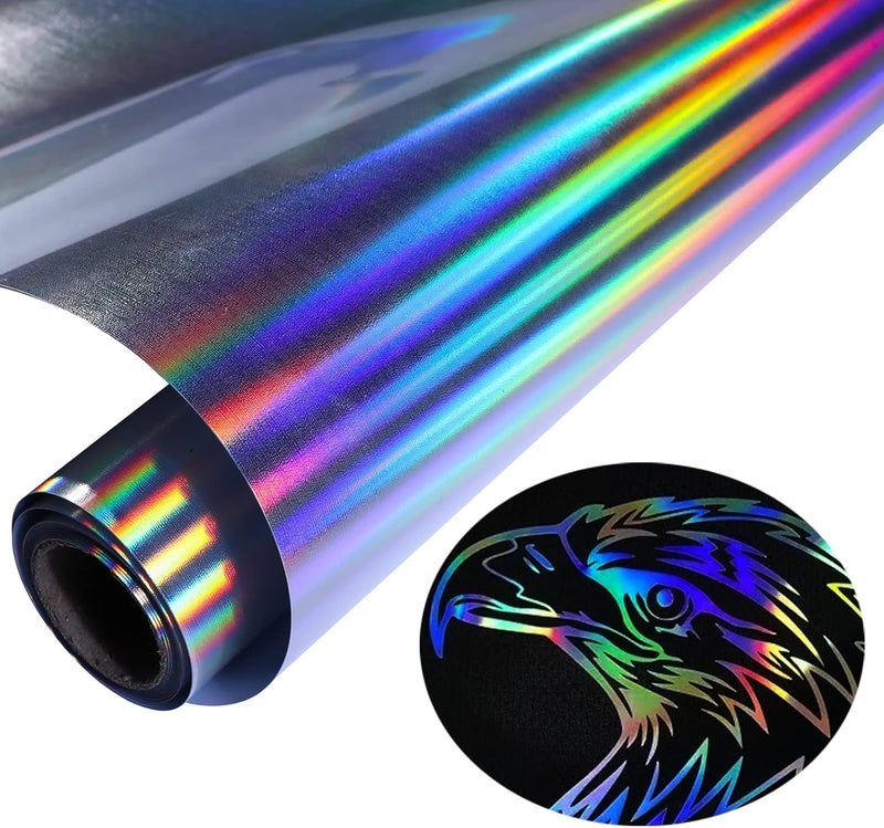 HOMSUN Car Wrap Vinyl Vehicle Self Adhesive Vinyl DIY Decal Camouflage Adhesive PVC Vinyl Film Waterproof Decorative Wrap Sticker Wrapping (Rainbow Holographic, 12 X 36 Inch) - Image 5