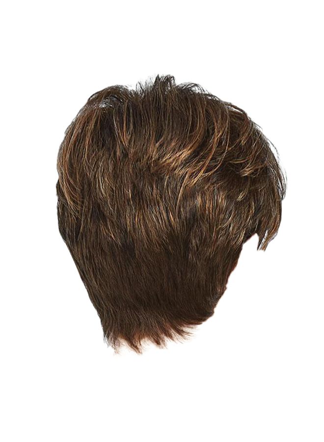NIBEMINENT Synthetic Gradient Fiber Short Hair Wig Brown 20 x 18cm - Image 1