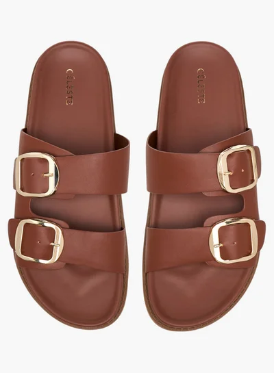 Celeste Women's Buckle Detail Slip-On Sandals - LS10548-54