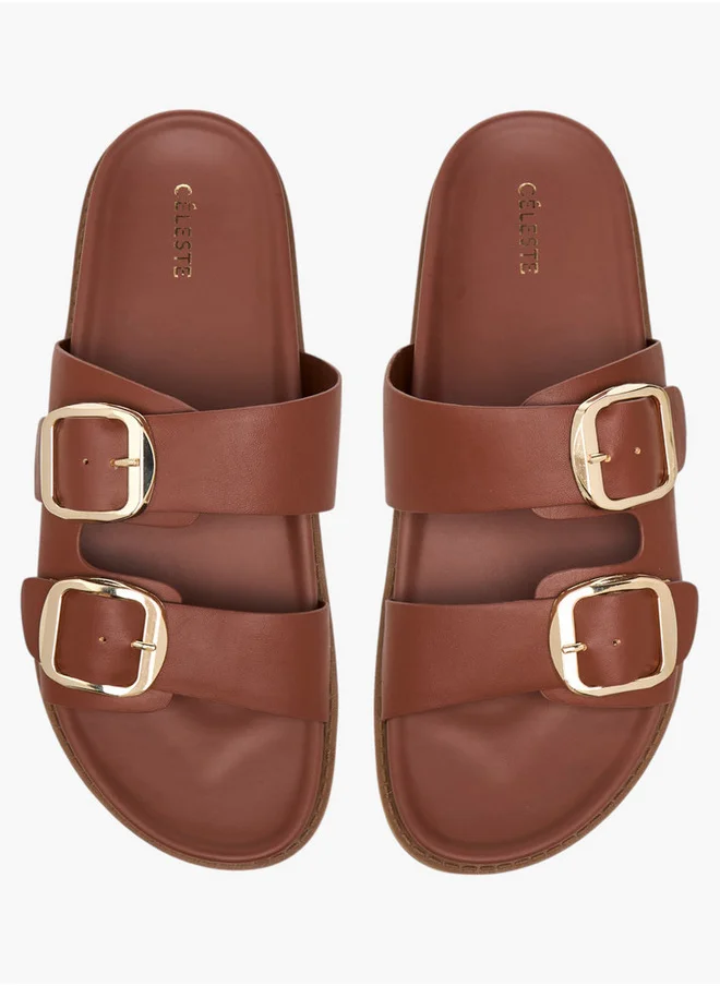 Celeste Women's Buckle Detail Slip-On Sandals - LS10548-54