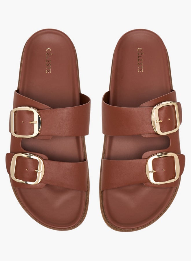 Celeste Women's Buckle Detail Slip-On Sandals - LS10548-54 - Image 2