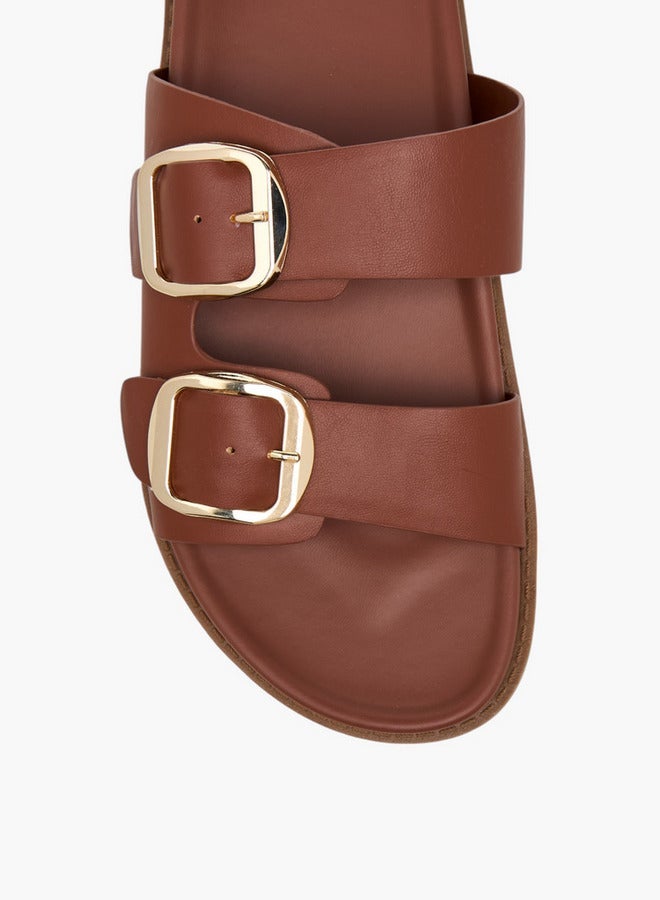 Celeste Women's Buckle Detail Slip-On Sandals - LS10548-54 - Image 3