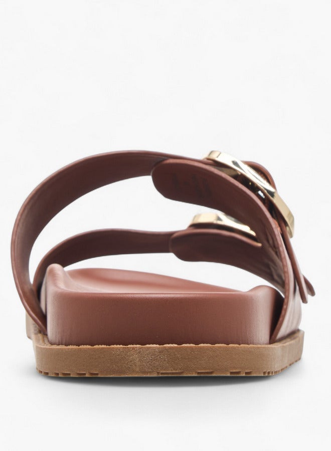 Celeste Women's Buckle Detail Slip-On Sandals - LS10548-54 - Image 4