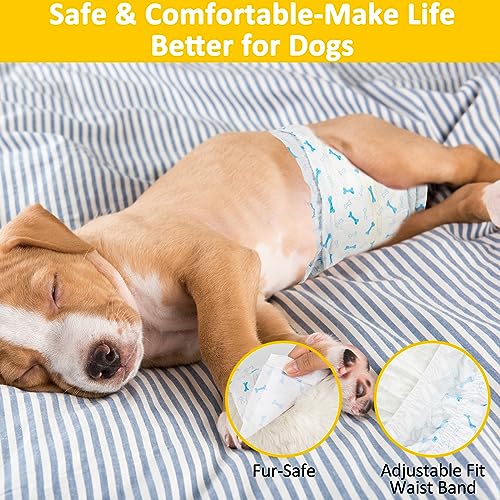 Dono Disposable Dog Diapers Male Dog Wraps, Including 48pcs Super Absorbent Diapers for Dogs and Cats,S (12"-19") - Image 5