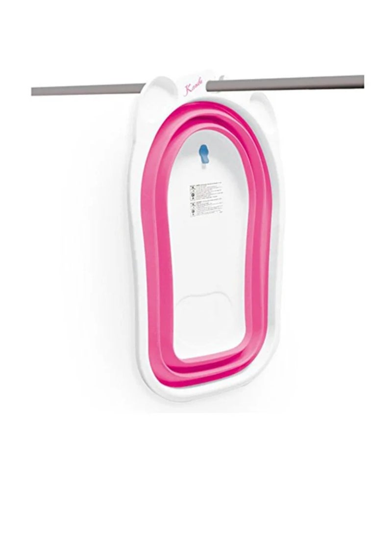 Portable foldable baby bathtub, pink - Image 3