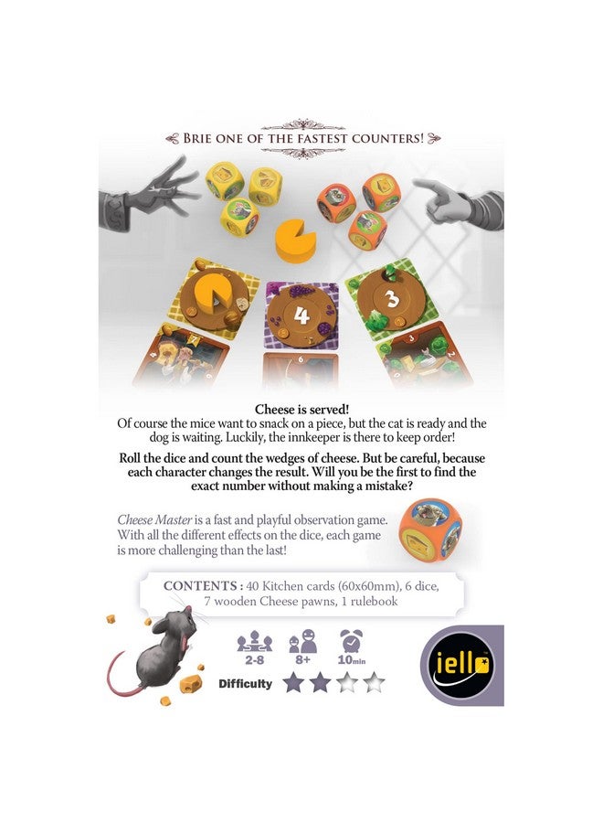 IELLO Cheese Master - The Game of Musical Cheese, Card Game by Iello, Fast & Playful Observation Game, Fun for The Whole Family, Roll & Count, Ages 8+, 2- 8 Players, 10 Minute Playing Time - Image 2