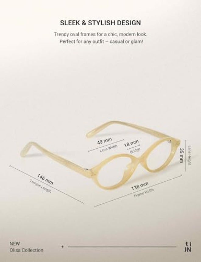 TIJN Olisa Blue Light Blocking Glasses for Women Men,Retro Oval Frame Bluelight Eyeglasses for Gaming/Computer/Screen - Image 5