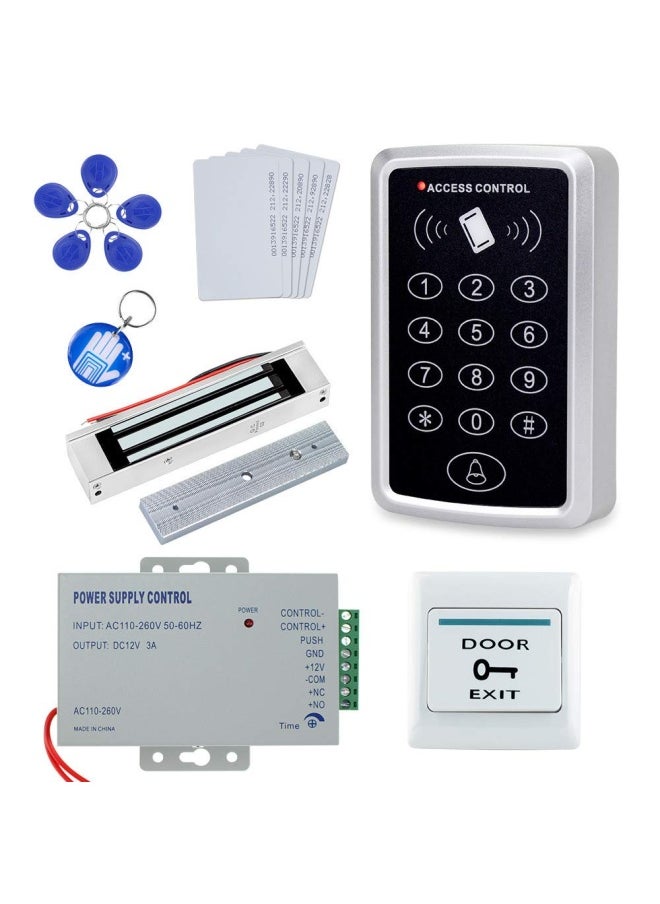 OBO HANDS - OBO HANDS Full Complete Kit for Door Access Control System T11 Card reader 180KG Magnetic Lock Power Supply Exit Button 10pcs ID Key Cards - Image 1
