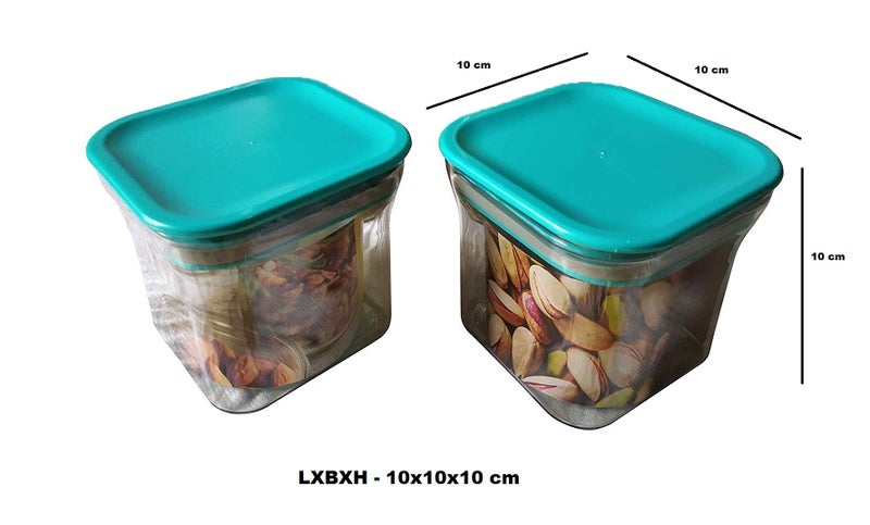 Machak Plastic Unbreakable Air Tight Food Storage Jar Kitchen Container Set (Blue, 4 Pc) - Image 2