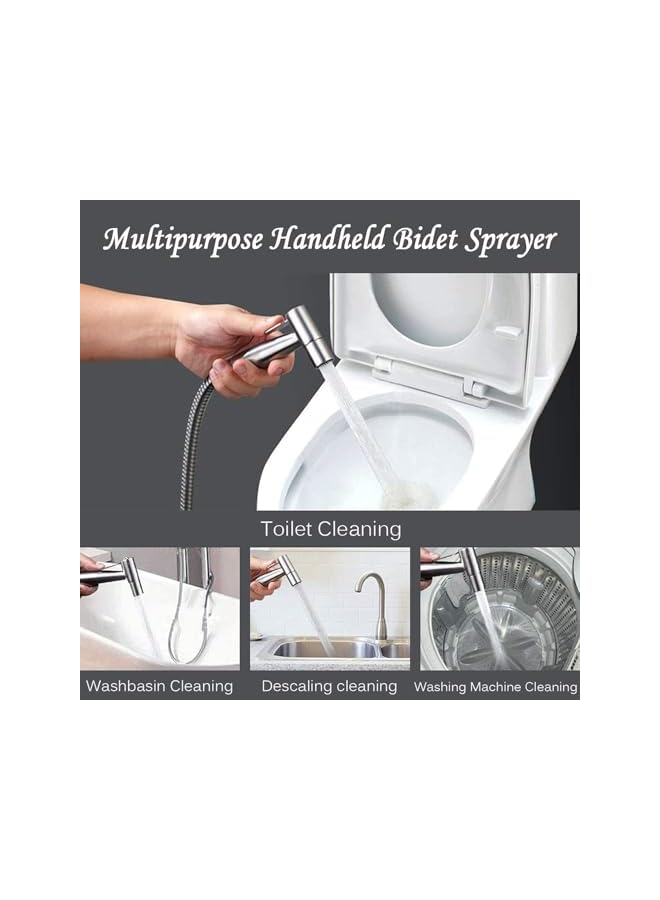 The Bros Shattaf Set - Chrome Bidet Sprayer with Stainless Steel Chrome Hose - Image 5