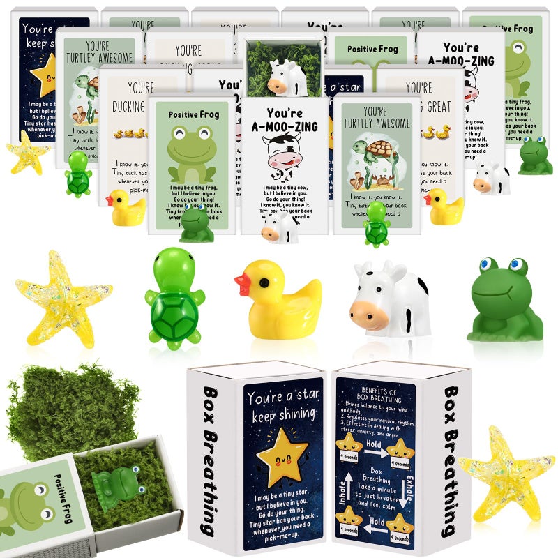 Cinnvoice 100 Set Bulk Valentines Day Gifts for Friends Small Funny Desk Pets Cute Resin Ornaments Galentines Party Favors Adults Positive Emotional Card Box Women Men Office Coworker (Duck) - Image 1