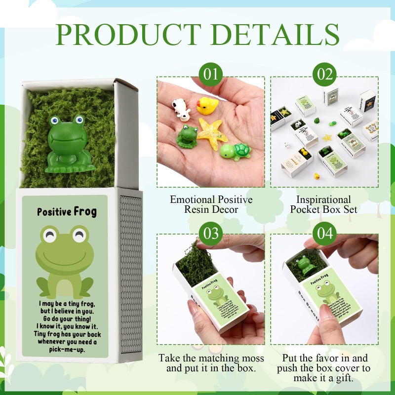 Cinnvoice 100 Set Bulk Valentines Day Gifts for Friends Small Funny Desk Pets Cute Resin Ornaments Galentines Party Favors Adults Positive Emotional Card Box Women Men Office Coworker (Duck) - Image 3