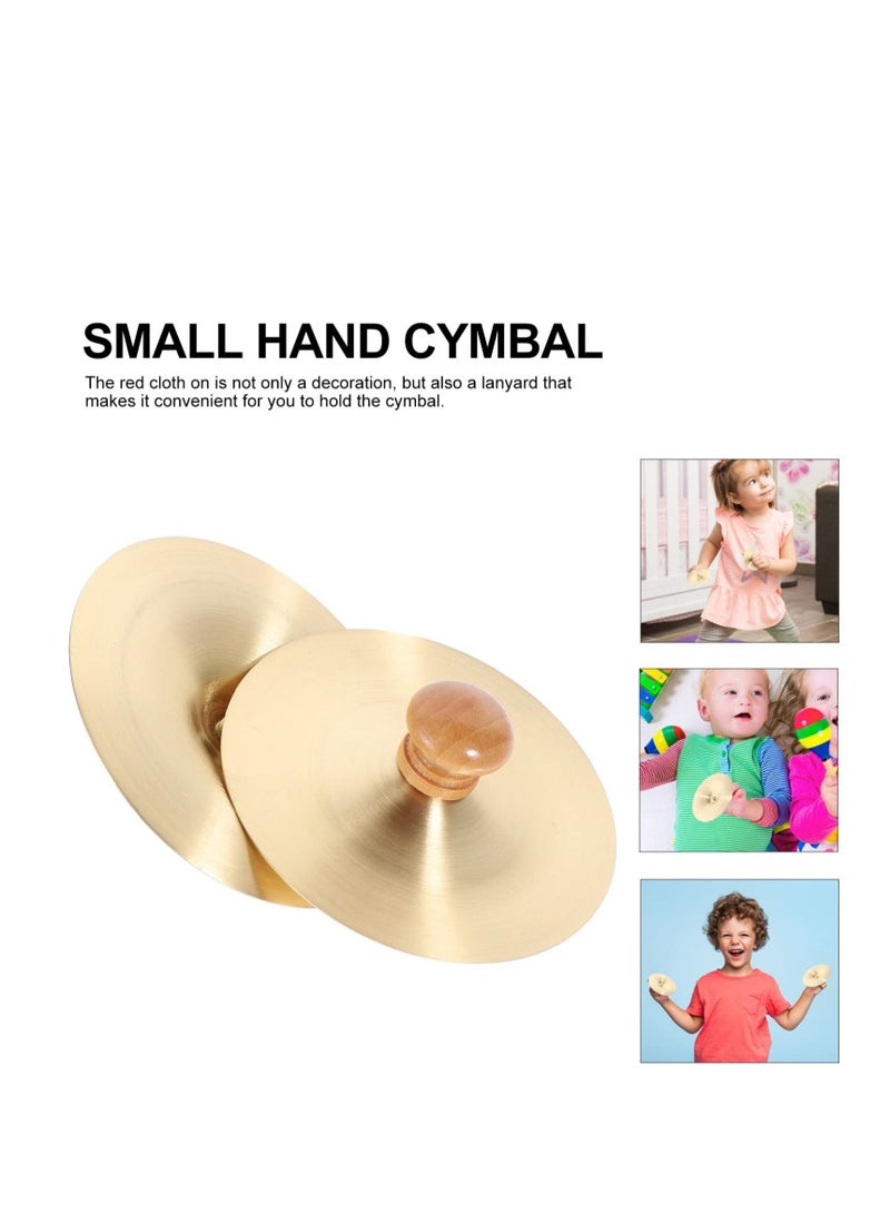 Y&D Finger Cymbals,Wooden Handles, 1 Pair 3.5inch Cymbals Copper Mini Hand Cymbal Belly Dance Cymbal,Music Instrument for Adults, Kids, 9cm - Image 4
