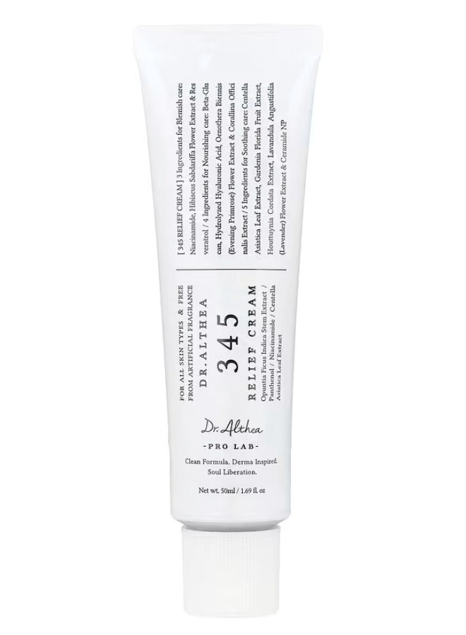 Dr.althea Dr.Althea 345 Relief Cream, Daily Face Moisturizer, Blemish Relief Care, Soothing Recovery & Moisture with Niacinamide, Panthenol, Korean Vegan Skincare for All Skin Types 50ml  - Image 2