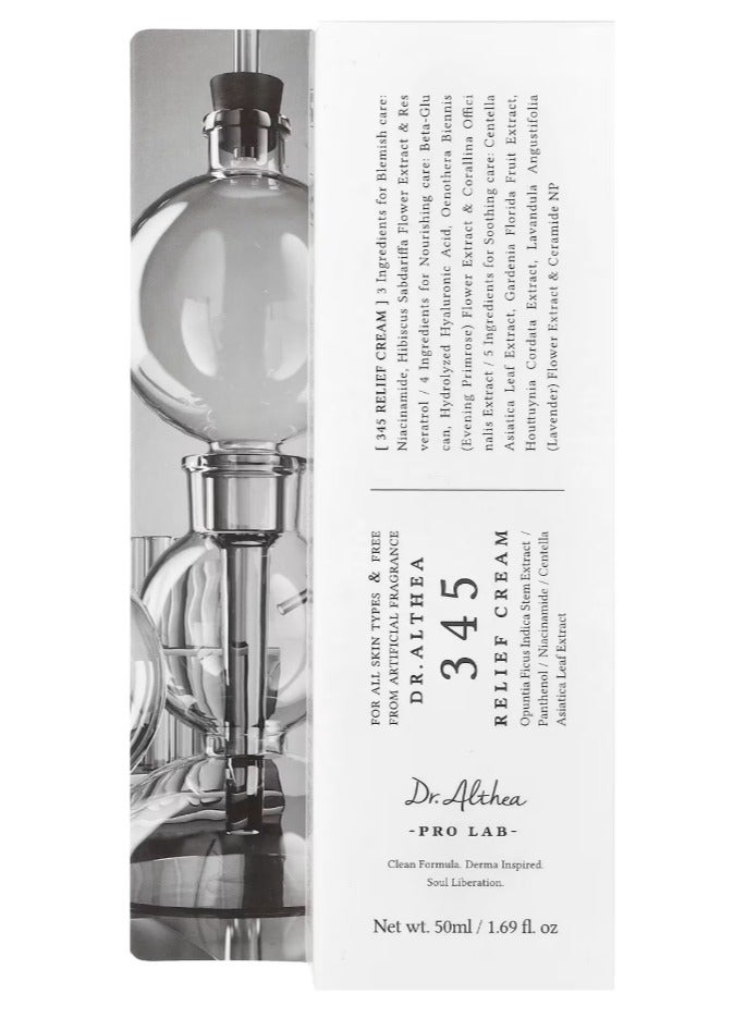 Dr.althea Dr.Althea 345 Relief Cream, Daily Face Moisturizer, Blemish Relief Care, Soothing Recovery & Moisture with Niacinamide, Panthenol, Korean Vegan Skincare for All Skin Types 50ml  - Image 3