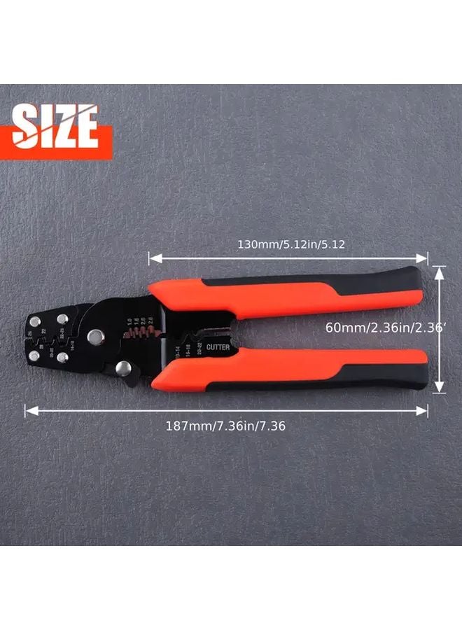 Black Ergonomic Metal Wire Crimping Tool with Orange Handle Professional Electrical Cable Crimper - Image 3