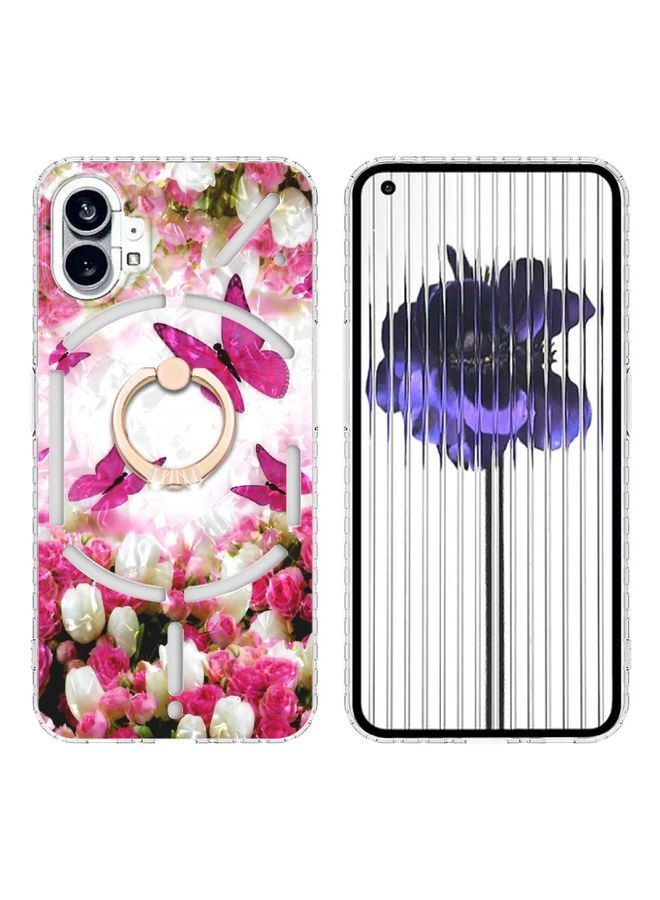 Case Cover For Nothing Phone 1 2.0mm Airbag Shockproof IMD TPU Phone Case with Ring Dancing Butterflies
