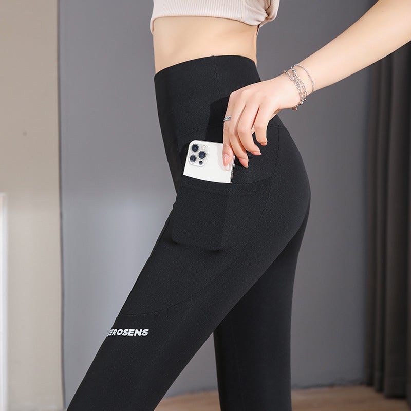 Pocket Shark Womens Slimming Yoga Shorts Pocket Nine [Black]] 