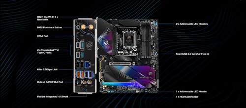 ASRock Intel Core Ultra Phantom Gaming Z890 Riptide WiFi 7 ATX Motherboard DDR5 9066 MHz 256 GB LGA1851 RL-ILM M.2 PCIe 5.0 - Image 5