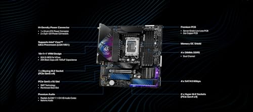 ASRock Intel Core Ultra Phantom Gaming Z890 Riptide WiFi 7 ATX Motherboard DDR5 9066 MHz 256 GB LGA1851 RL-ILM M.2 PCIe 5.0 - Image 3
