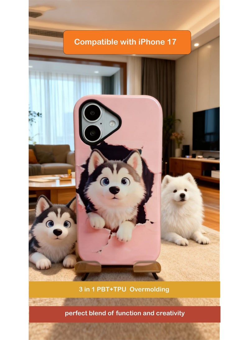 ThangCore Iphone17，3 in 1 PBT + TPU Overmolding Magnetic Creative Design Phone Case - Image 1