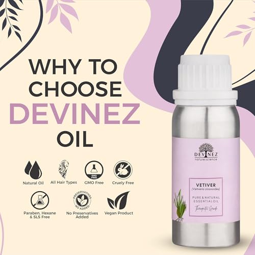 Devinez Vetiver Essential Oil (Khus) 100ml - 100% Natural (Chrysopogon Zizanioides) in Aluminum Bottle for Artisan Perfumery, Scenting Home Decor & Deep Grounding - Rich Earthy Aroma - Image 2