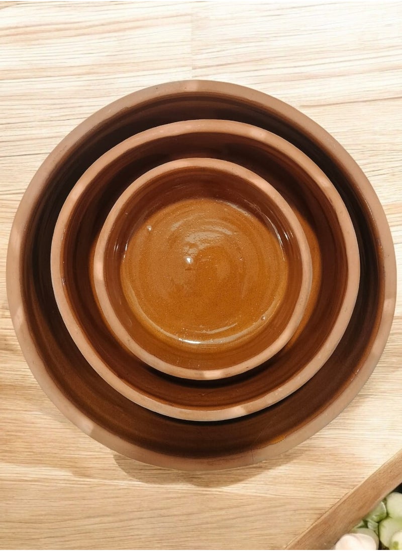 Generic A set of 3 pottery and porcelain trays and pans in different sizes, handmade and oven-safe.  - Image 3