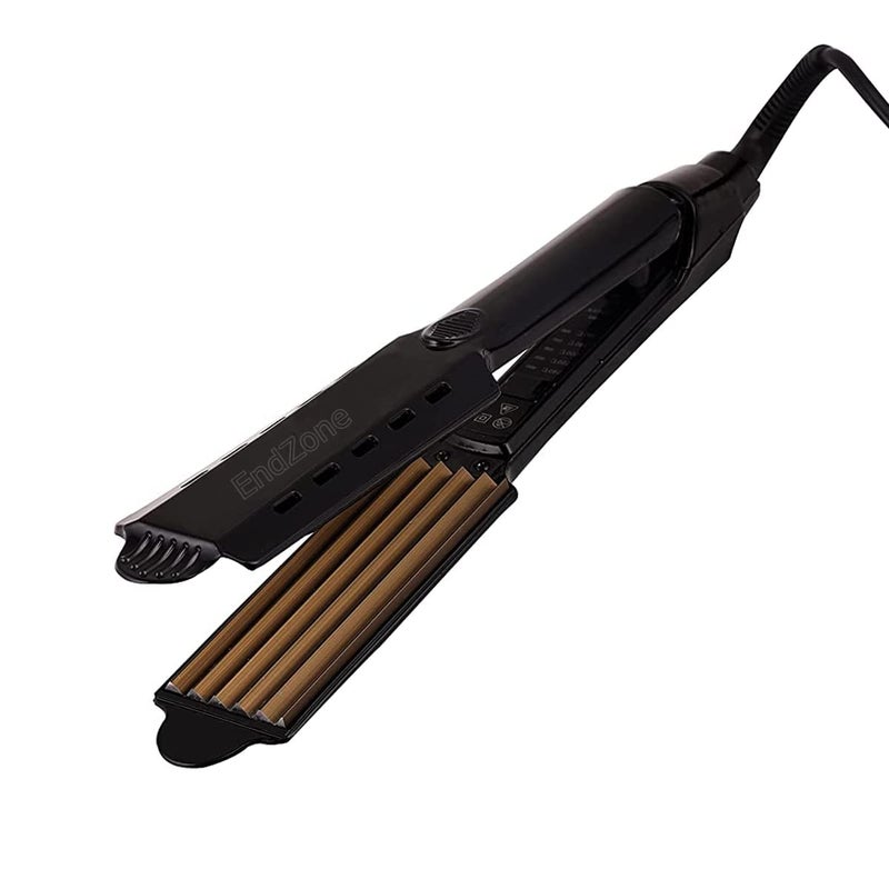 EndZone Professional Hair crimper stylish machine 60 watts with 4 temperature Controller & Quick heating Technology V & G (Black) - Image 1